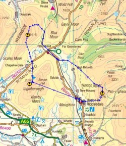 Yorkshire 3 Peaks Route Map